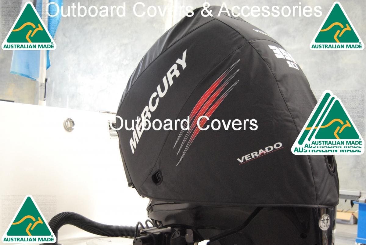 Mercury outboard covers vented cowling protection.